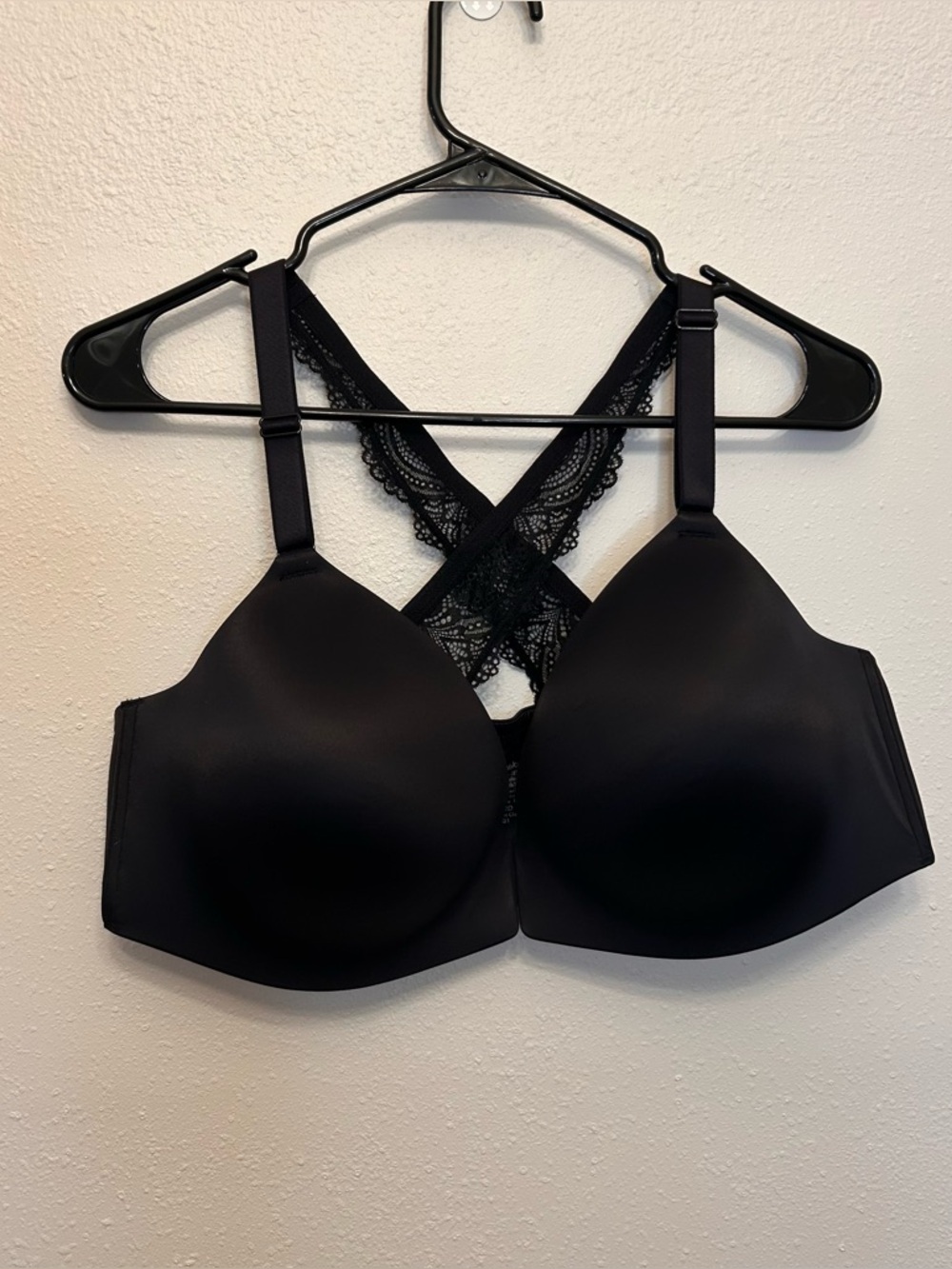 Soma Black Front Clasp Lace Racer Back Bra Size 42 D
